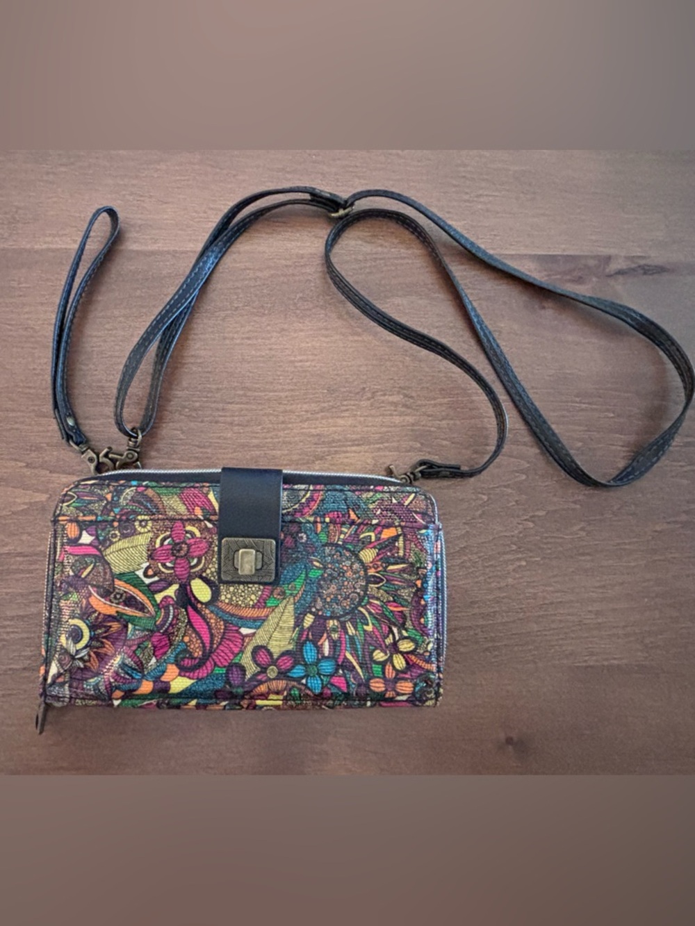 Sakroots Multicolor Floral Crossbody/Clutch/Wristlet